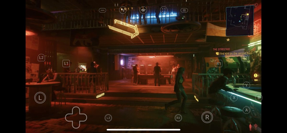 sonypony's tweet photo. Staying true to our mission of enabling amazing AAA gaming experience on just about any device! I’ve really been enjoying #Cyberpunk2077 on my #iPhone12ProMax wherever I go~ happy to report #5GForEveryone lives up the hype with #GoogleStadia ! https://t.co/J3HrMj2HqR