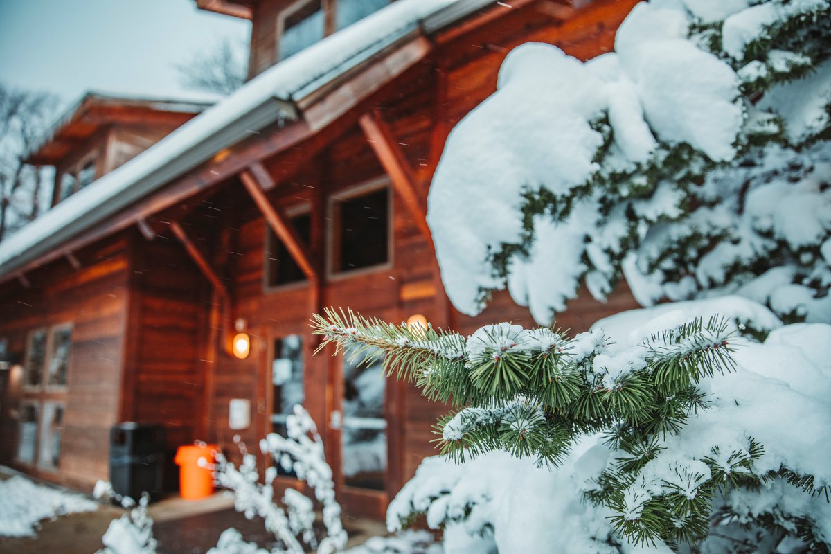 The Lodge is looking extra cozy in this blizzard ❄️ #Thisisendicott