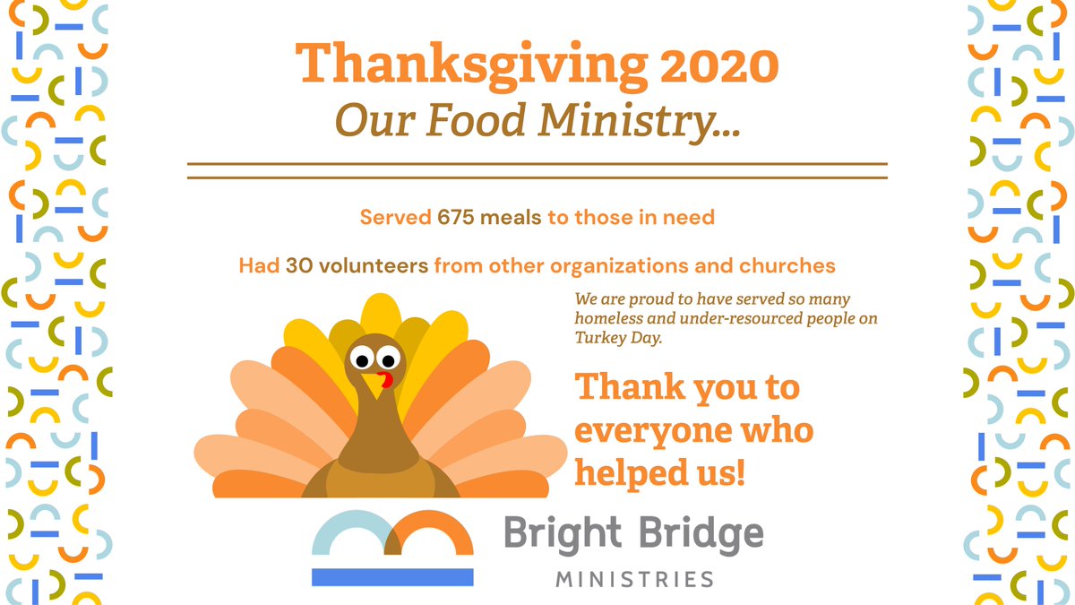 BrightBridgeFL's tweet photo. #BrightBridgeMinistries served 675 meals to those in need on #Thanksgiving2020. #ThankYou to all who volunteered: @BHGRealEstate @DRHorton #CokesburyChurch #CommunityLifeUMC and @CentralBama !!!  #TurkeyDay2020 #TurkeyDinner #nonprofit #ministries #HungerRelief #VolunteersRock https://t.co/MnMQ4AJWia