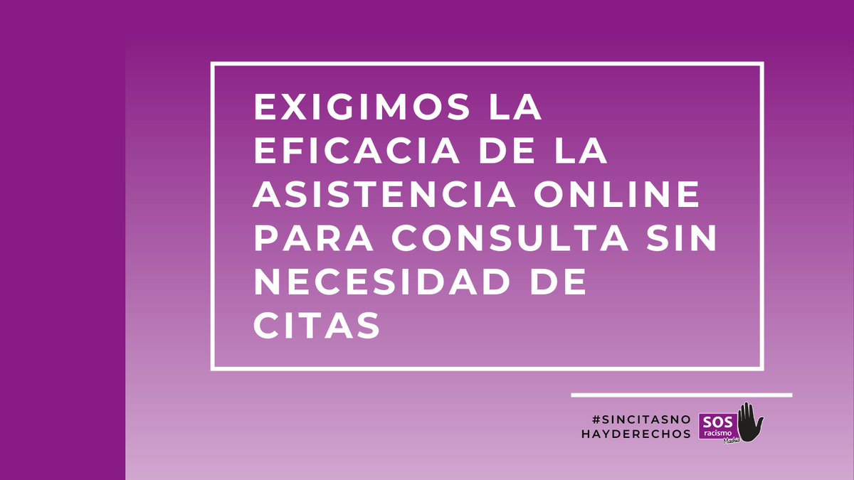 Con y sin pandemia los únicos que no pueden hacer trámites online somos las personas migrantes. ¡Exigimos una plataforma que se adapte también a nuestras necesidades! #CitaConElRacismo  #Sincitasnohayderechos #CitasParaTenerDerechos <a href="/desdelamoncloa/">La Moncloa</a> #18D
