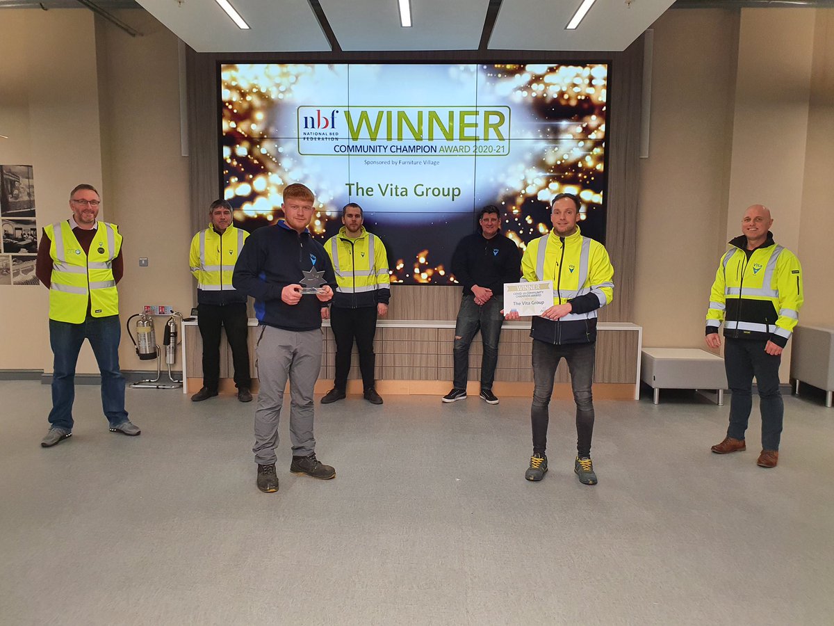 Our <a href="/thebedfed/">National Bed Federation (NBF)</a> award arrived this week, Christmas has come early🎄 Great effort during this difficult year for our comfort and technical teams supporting the demand we have seen for COVID products. Well done to all involved. #onevita