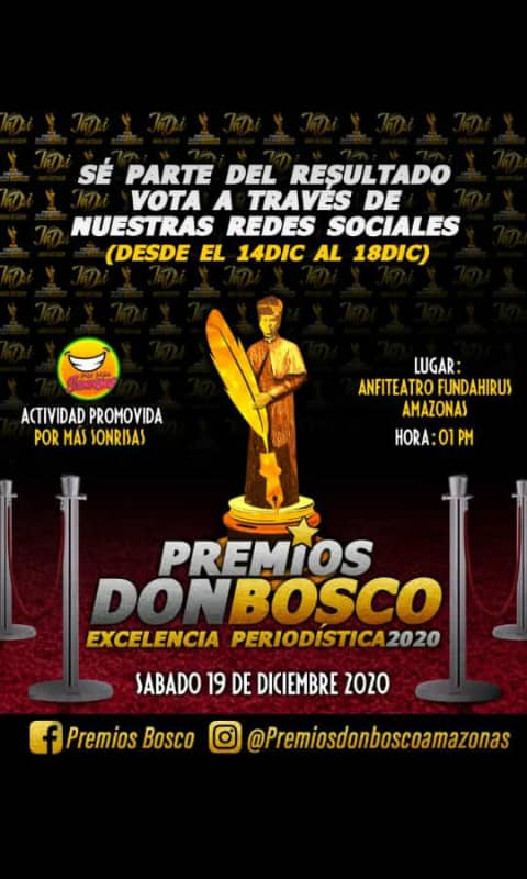 Balanceinforma2's tweet photo. #Amazonas. Ingresa  a la cuenta de Facebook de "Premios Bosco" y apoya nuestras nominaciones. Hasta este viernes 18/12/2020 Son las Votaciones. https://t.co/ezV1kJX4D7