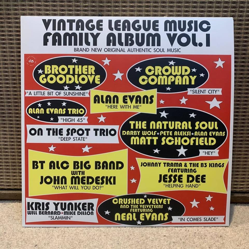 We are thrilled to announce the Vintage League Music Family Album Vol.1 is out!  New music from <a href="/playonbrother/">Alan Evans</a> <a href="/CrowdCoFunk/">Crowd Company</a> <a href="/BTALCBigBand/">BT ALC Big Band</a>  W/ @MedeskiMusic <a href="/otstrio/">On The Spot Trio</a> The NaturalSoul <a href="/mattschofieldUK/">Matt Schofield</a> @KrisYunktopher 
Listen-> tinyurl.com/VLMFamilyAlbum…
Vinyl-> tinyurl.com/VLMFamilyAlbum…