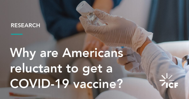 NicolaDLyn's tweet photo. Interesting article from my @ICF colleagues who have been conducting survey research on U.S. attitudes towards COVID-19. These findings explore why over 50% of U.S. adults say they are not likely to get an FDA-approved vaccine as soon as it is available. https://t.co/vXxspENfvi https://t.co/bPLz8uWsBQ