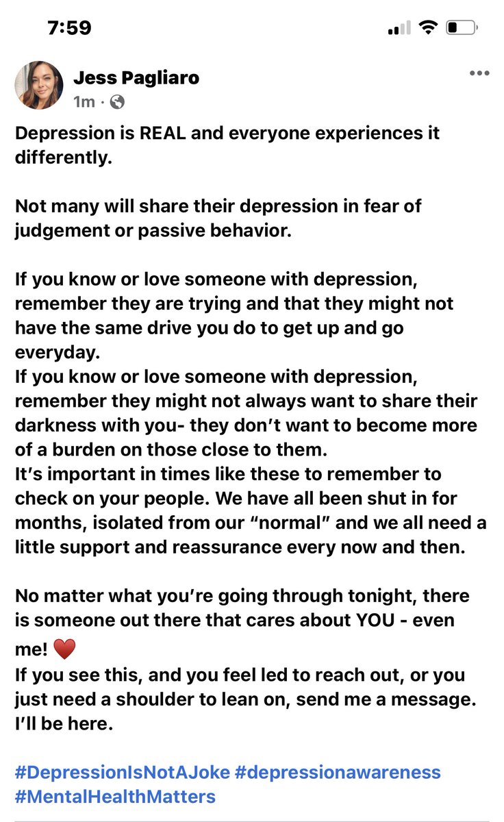 Check on your people ♥️ and remind them they are loved! #MentalHealthAwareness #mentalhealth #BringBackMySmile #DepressionisNOTaJoke