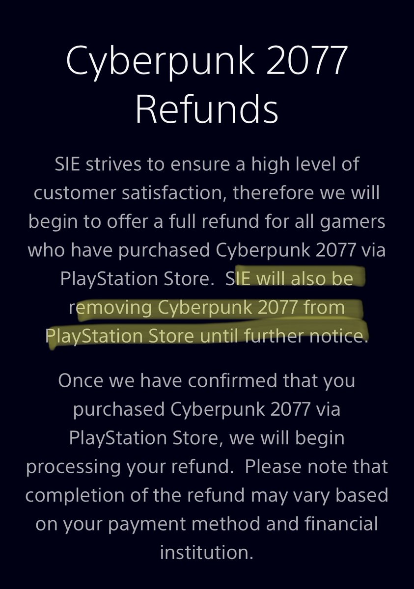 This is huge. They’re delisting Cyberpunk.