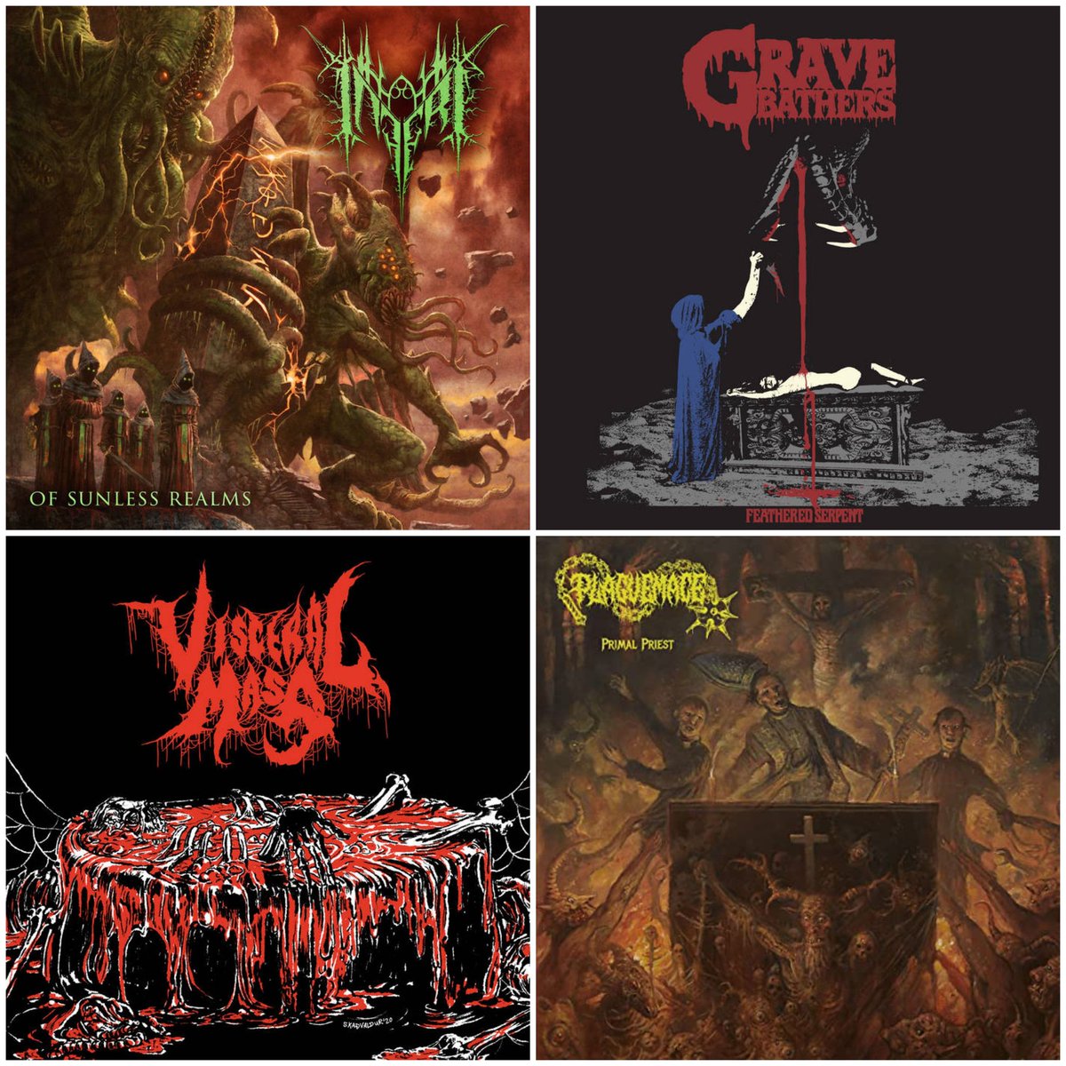 8. Inferi: Of Sunless Realms9. Grave Bathers: Feathered Serpent/Death Hand10. Visceral Mass: Self Titled 11. Plaguemace: Primal Priest