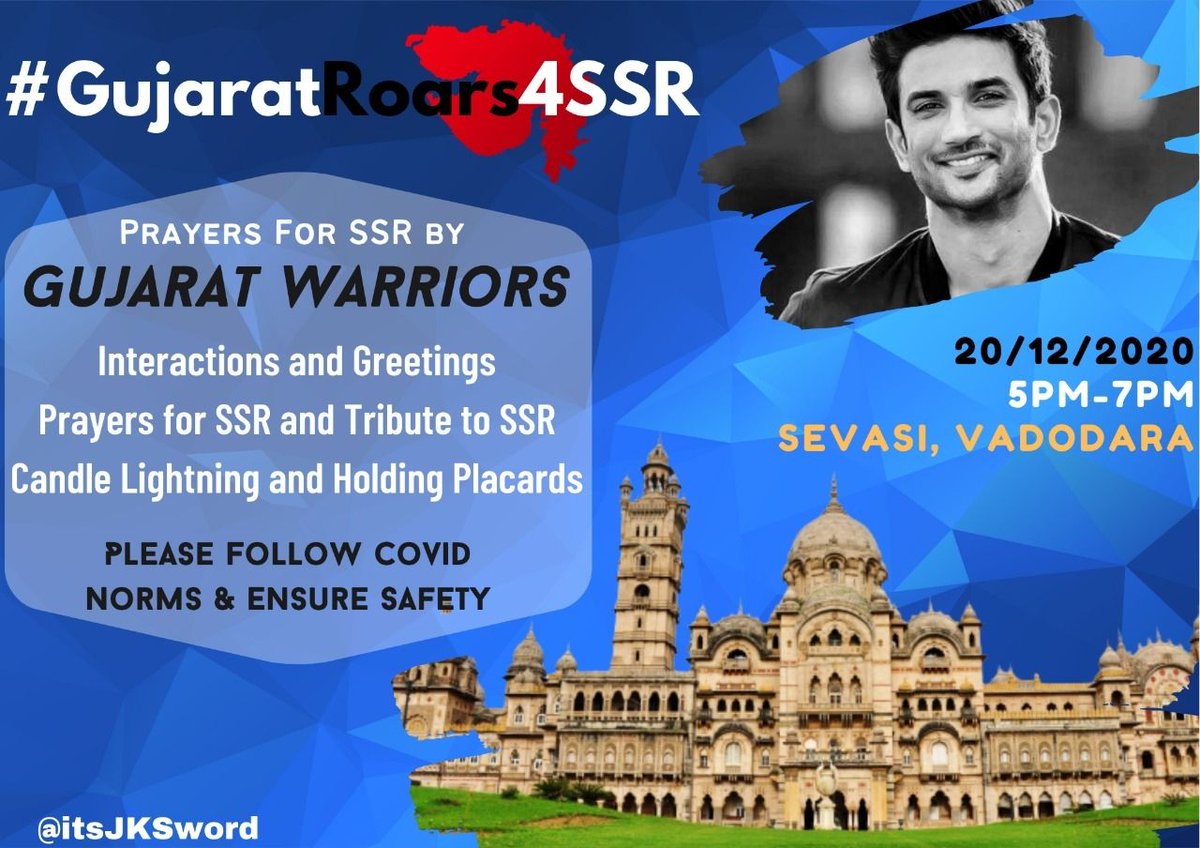 PopKiiPrincess's tweet image. Gujarat Roars4 SSR, Guy&apos;s Tweet - Rt - Share for our Beloved SSR!! #Justice4SSRDec18