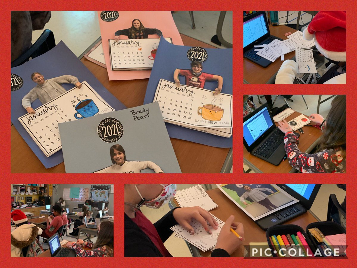 RCSDKing's tweet photo. Today memories were made in Ms. Kings’s classroom. Students made a directed drawing calendar for 2020 using their photos. They turned out so well. Hope their parents liked them. #NWRE #NWREKing https://t.co/gwdDrefixG