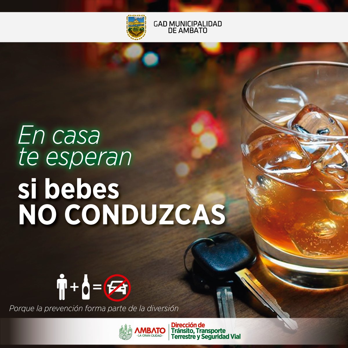 👉 Las celebraciones de Navidad y Año Nuevo aumentan el riesgo de accidentes de tránsito provocados por personas que conducen bajo los efectos del alcohol. 
#sibebesnoconduzcas