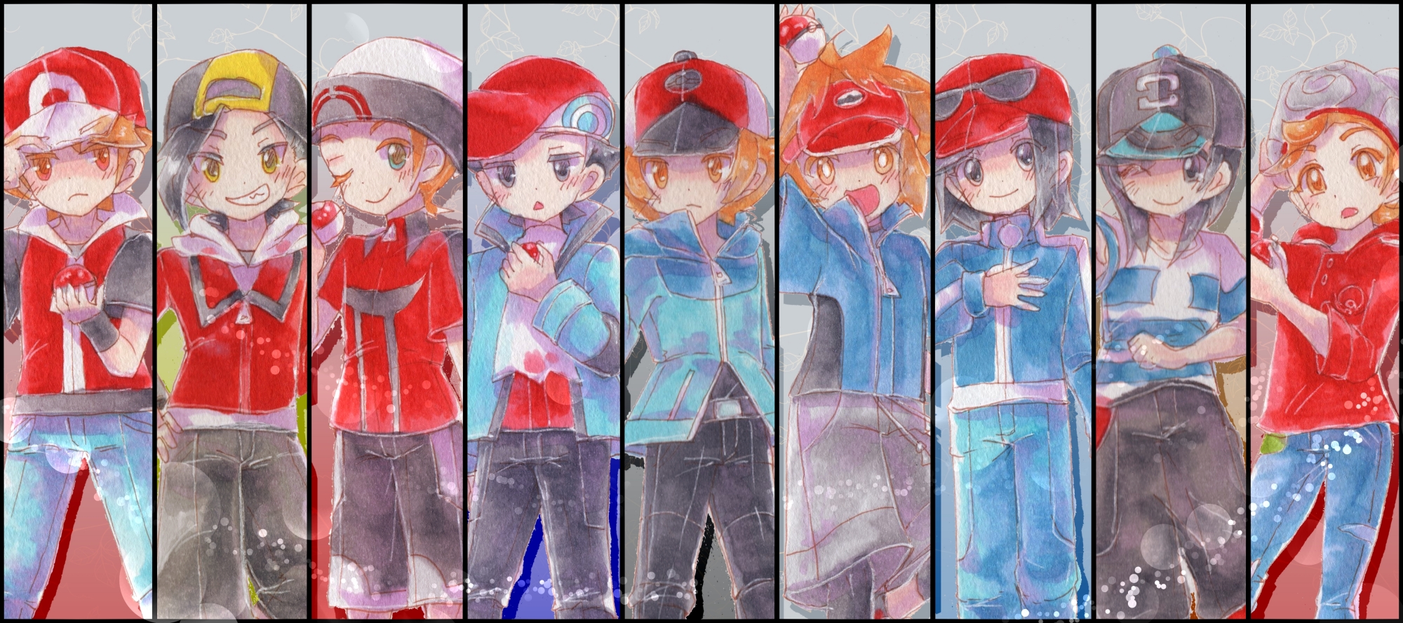 栗色 ポケモンの歴代男の子主人公ず Twitterのサムネだと両端の子が隠れてしまう ポケモン イラスト T Co Uxkxzrnj0q Twitter
