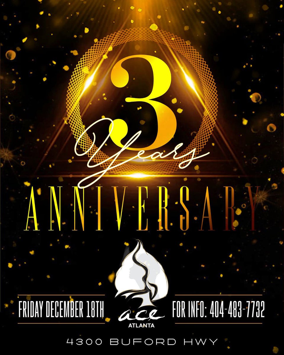 ECoolOfficial's tweet photo. We are 3!!! ATL, come celebrate with Us at AceAtlanta tomorrow Night!! #Atlanta #AceAtlanta https://t.co/6yoiKtwOiO