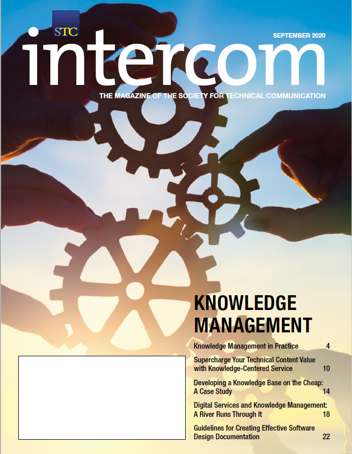dr_herman's tweet photo. Thrilled to have the opportunity to guest-edit an issue of @STC_Intercom that is all about #knowledgemanagement. #STCorg members can see the issue at https://t.co/85ddsYAGPf.
#km #stcorg #techcomm #kcs #digitalservices #casestudy #softwaredocumentation #softwaredesign https://t.co/c60oS0apjK