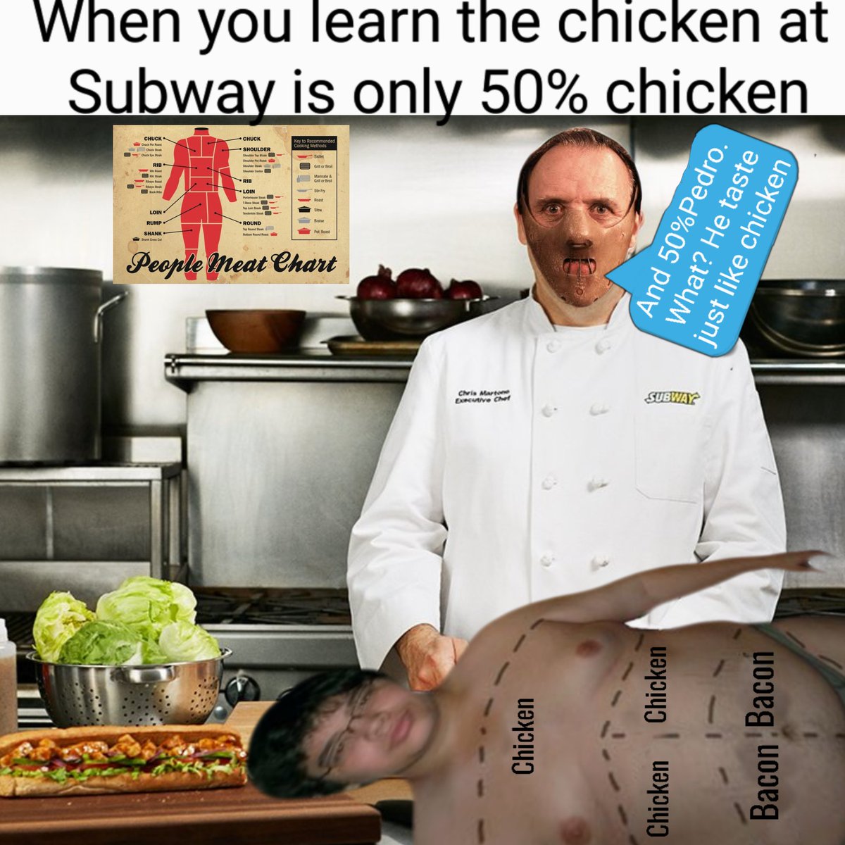 galaxienema's tweet photo. You never tasted the difference 🤷‍♂️ 😂😂😂

#subwayrestaurant #subwaychickentandoori #memes #humor #memesmaker #lmao #2020memes #moviesmemes #horrormoviememes #popculturememes #darkhumor #funnymemes #offensivehumor https://t.co/DL3J1urask