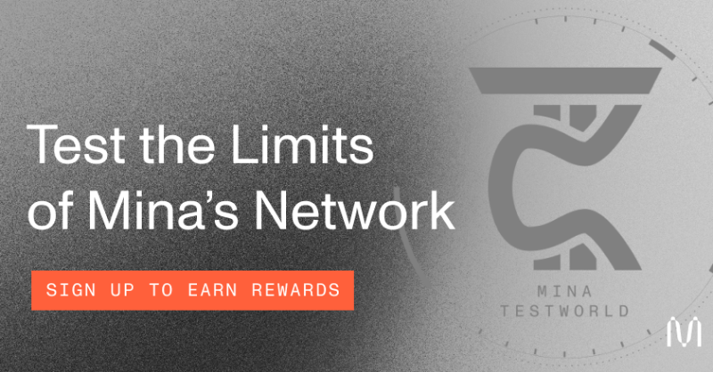 MinaProtocol's tweet photo. Mina's adversarial testnet, Testworld, is the last phase before mainnet launch next year.

Get in early to access rewards and solidify your spot on the network: https://t.co/ohdXgfbFDo