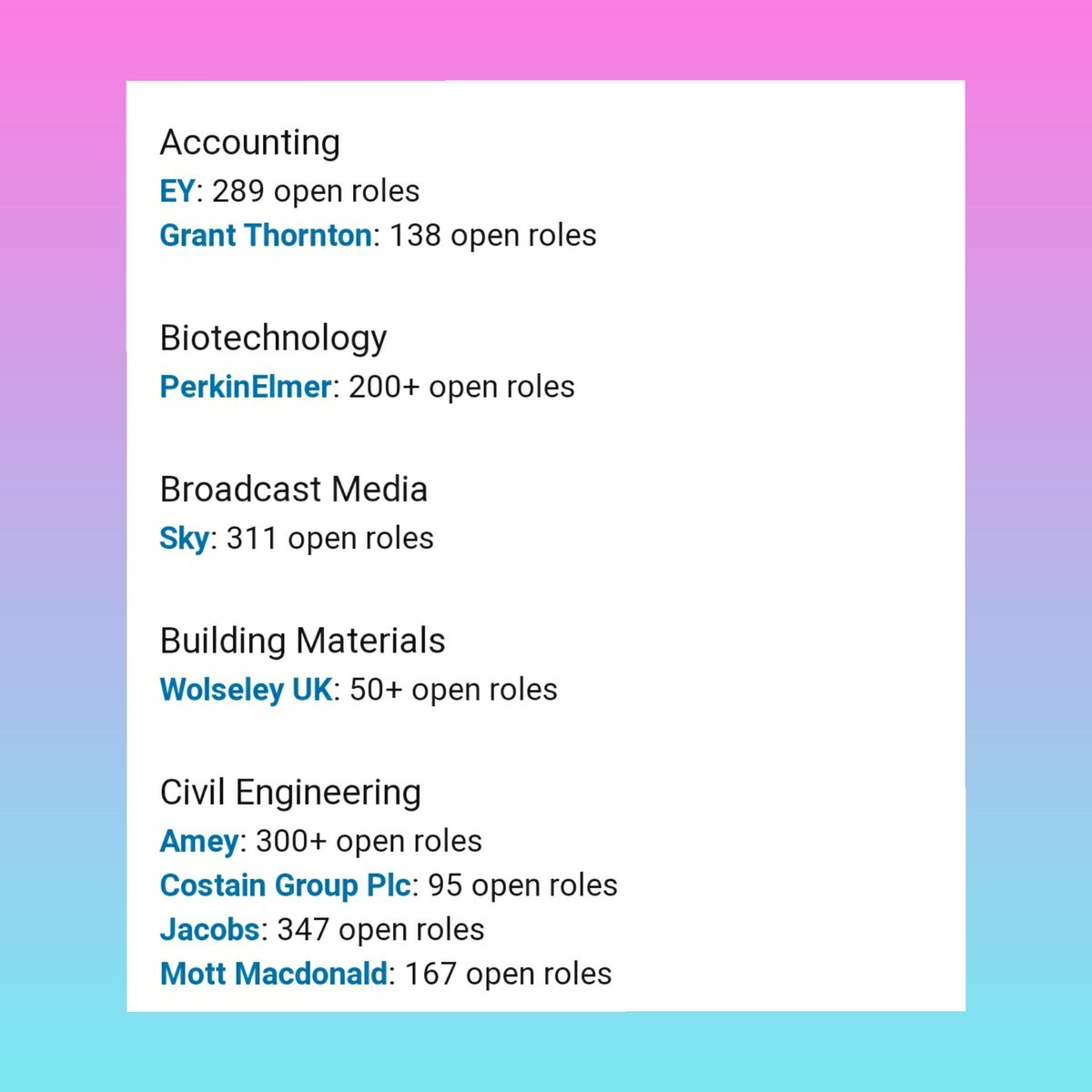 There are so many companies in the UK hiring! Here is the list of some of the latest companies with vacancies advertising! RT for those ready to bring 2021 in with a new . #BlackTechTwitter  #LearnToCode  #WomenInTech  #BlackInTech