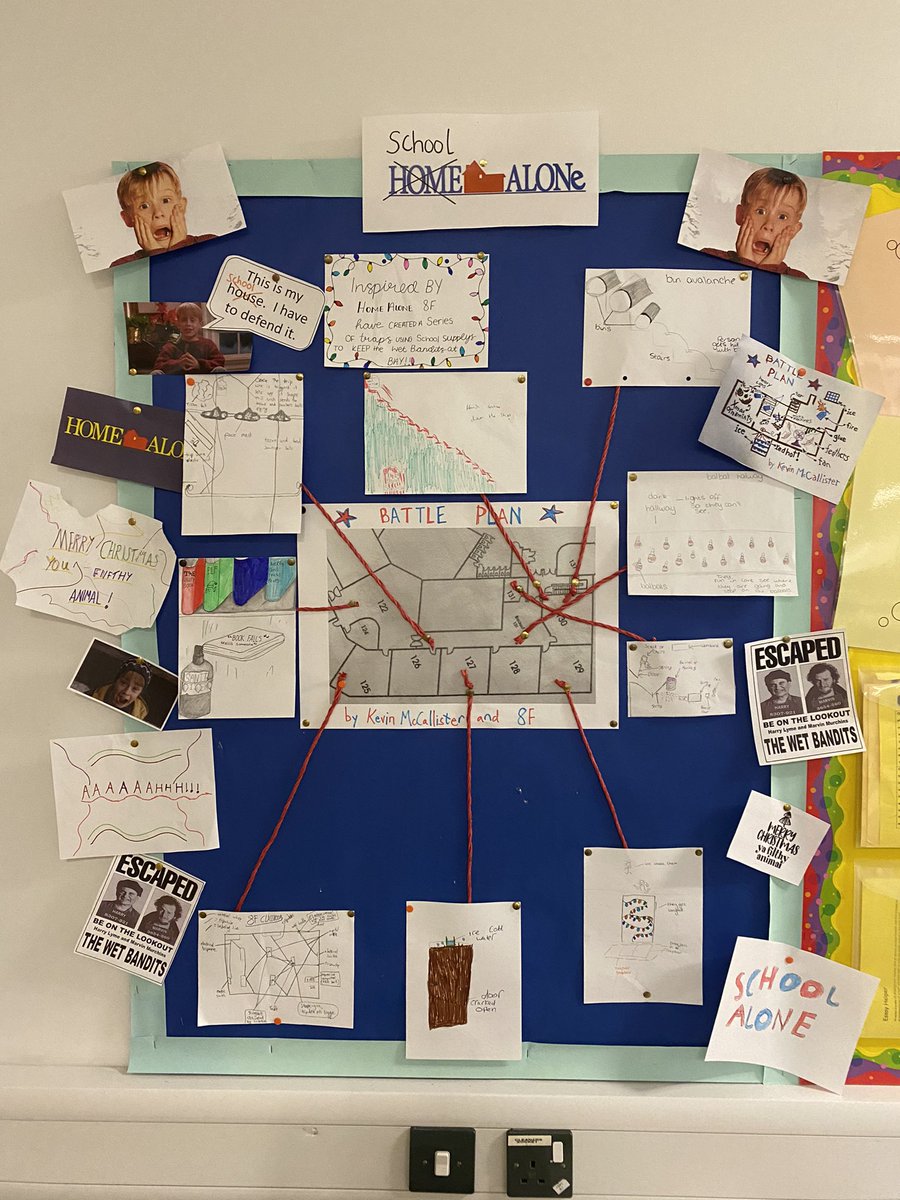 Super proud of 8F who won 1st place on the noticeboard challenge with their epic Home Alone inspired traps. Hand sanitiser on the stairs! Slingshots using masks! I think <a href="/IncredibleCulk/">Macaulay Culkin</a> would be proud?!