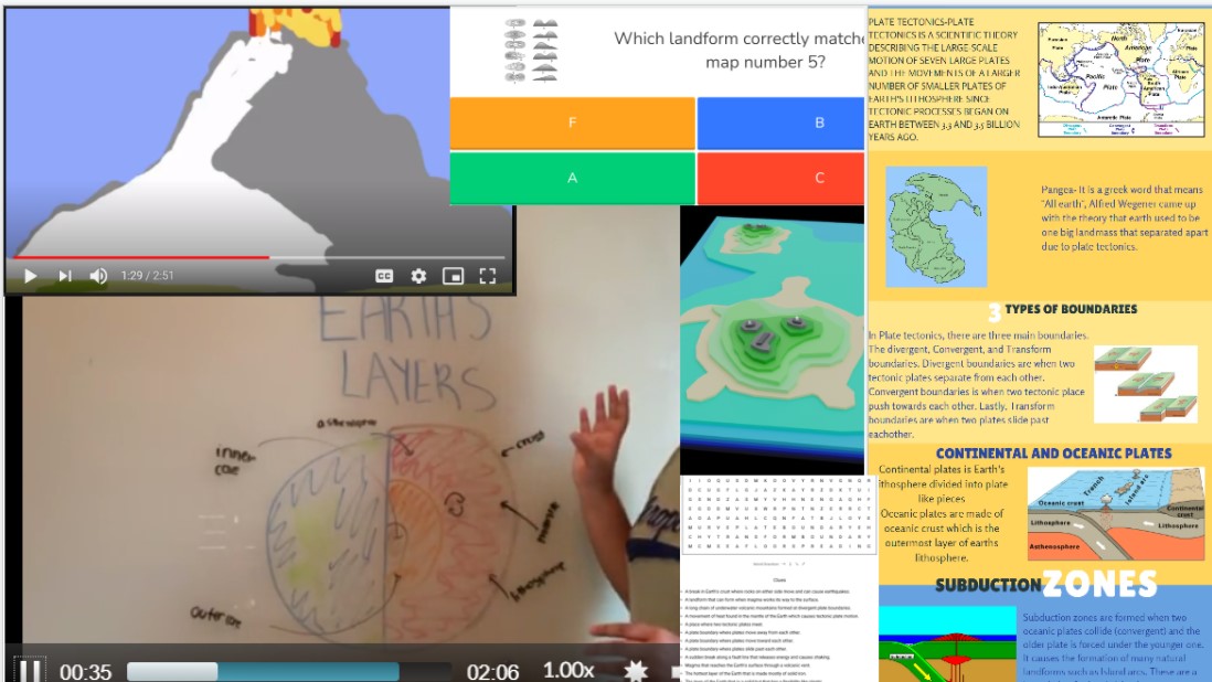 Lots of blended learning going on in 8th grade right now - for virtual academy science, students had a choice on building or creating a product on either plate tectonics or topographic maps to show what they know!

#CampusBadges   #PatriotStrong
