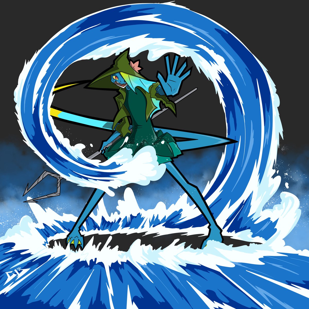 cthugis's tweet photo. Getting back into my into one of my favorite series on youtube! No Evil by @Warlordofnoodle been gettin' me pumped again! If you haven't seen it, it would be cool if you did.
#NoEvil #betsylee #Chalchiutlicue #waterbending #FANART #digitalart #lizard https://t.co/zgOyKjmS1p