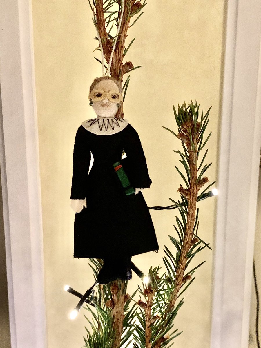 swamp_watcher's tweet photo. @johnpavlovitz Our RBG ornament in place of a star at the top. https://t.co/7ndqX9tHM4