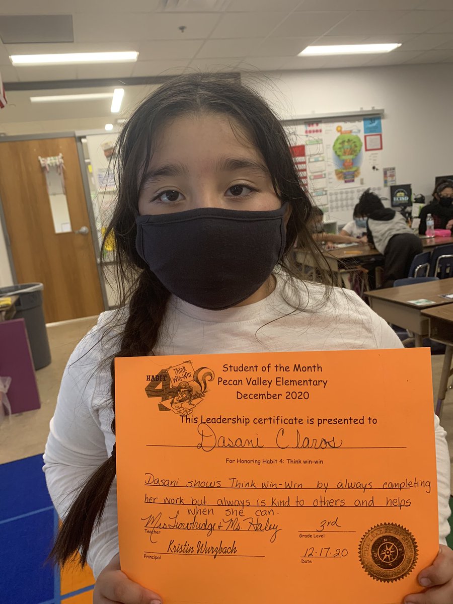 MrsTrowbridge's tweet photo. Congratulations to our December student of the month!!! Such an amazing sweet spirt! @halcrownover https://t.co/yJQcC2ygKZ