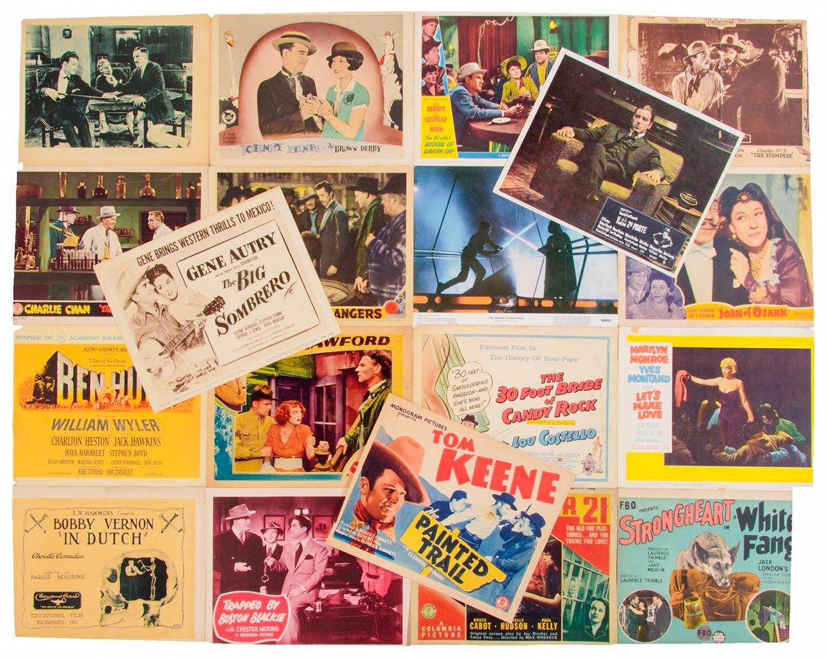 We will be auctioning off this monumental collection of original and reissue U.S. lobby cards representing hundreds of stars and titles spanning nine decades. On display are just a few highlights of the over 2,000 cards in this collection! We have bids starting at $1,000!