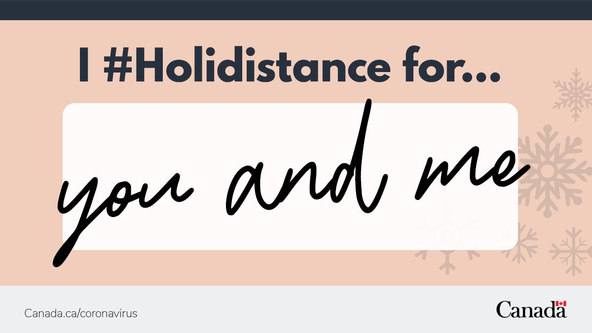 GovCanHealth's tweet photo. Things you can do to spread #holiday cheer instead of #COVID19:
🎁 Follow public health measures
🎁 Virtual gatherings
🎁 #COVIDAlert app
Use #Holidistance to tell us who you are #physicaldistancing for this season. @ParksCanada how about you? https://t.co/5wDqBz4o1W https://t.co/v5iDz1nriR