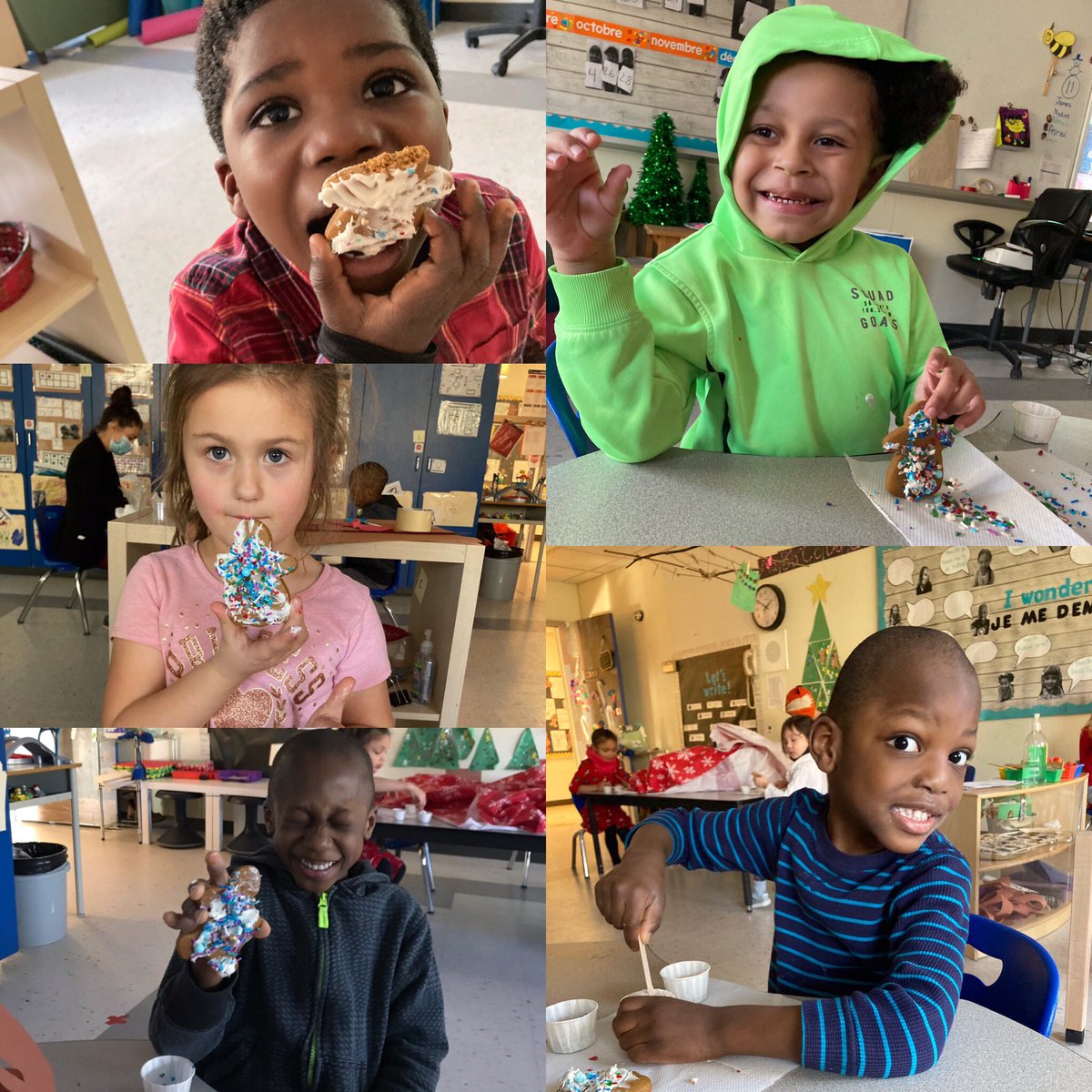 learnwithmissv's tweet photo. The gingerbread cookies ran away!! The bees had a blast searching for clues to find the gingerbread men who ran away! But even more fun was getting to decorate and eat them! 🎄 🍪 
@Mrs_K_Morris @MmeLuna_SMY https://t.co/6IzCTudBPN