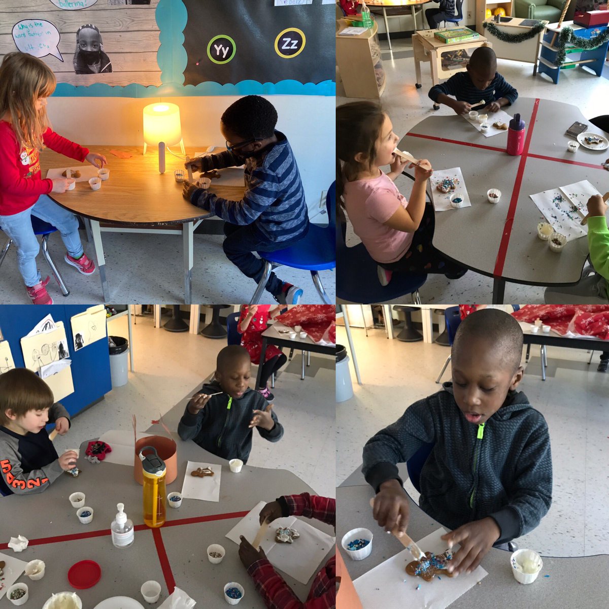 learnwithmissv's tweet photo. The gingerbread cookies ran away!! The bees had a blast searching for clues to find the gingerbread men who ran away! But even more fun was getting to decorate and eat them! 🎄 🍪 
@Mrs_K_Morris @MmeLuna_SMY https://t.co/6IzCTudBPN