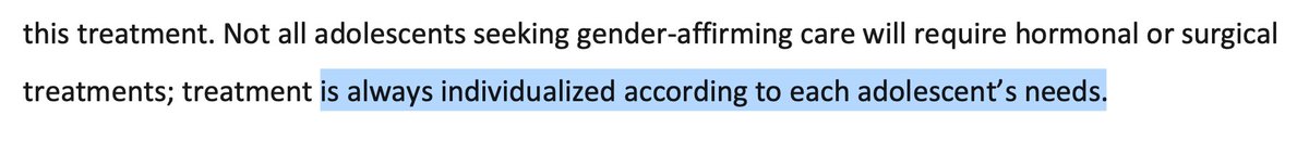 When you've got healthcare professionals who believe kids can be "trans" and that transition is their inevitable path you are definitely not going to get an "individualised approach" focused on the needs of the child. >