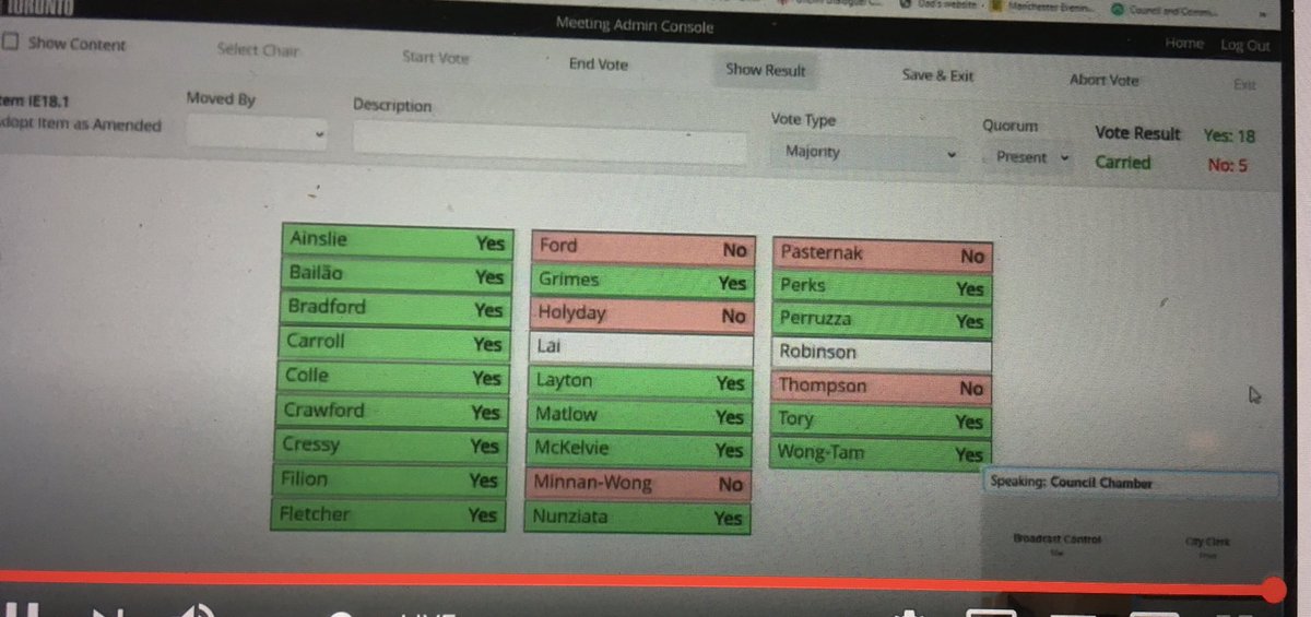 pamelagough's tweet image. #TransformYonge passes with large majority. A historic moment for active transportation in TO. Kudos to ⁦@JohnFilionTO⁩ &amp;amp; advocacy groups such as ⁦@Walk_TO⁩ &amp;amp; ⁦@CycleToronto⁩. There should be a spot in the agenda for trumpet fanfares.
