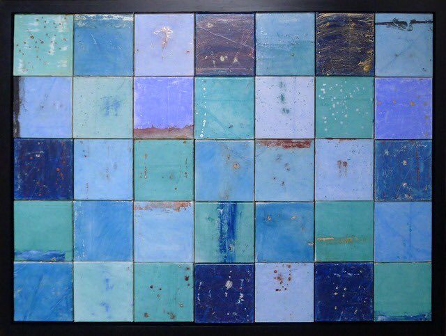 toiblarlos's tweet image. •
#BlueAbstract
•
#OrangeAbstract 
•
A line is a dot that 
went for a walk
•
🖊 Paul Klee 
•
1. #PaulKlee 
•
2-3. #SeanScully 
•
4. #MarciaMyers 
•