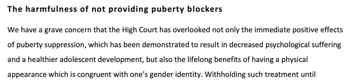 The idea that people's bodies should be congruent with how a person feels is *exactly* the regressive, unhelpful thinking that effective mental health services should be challenging. >