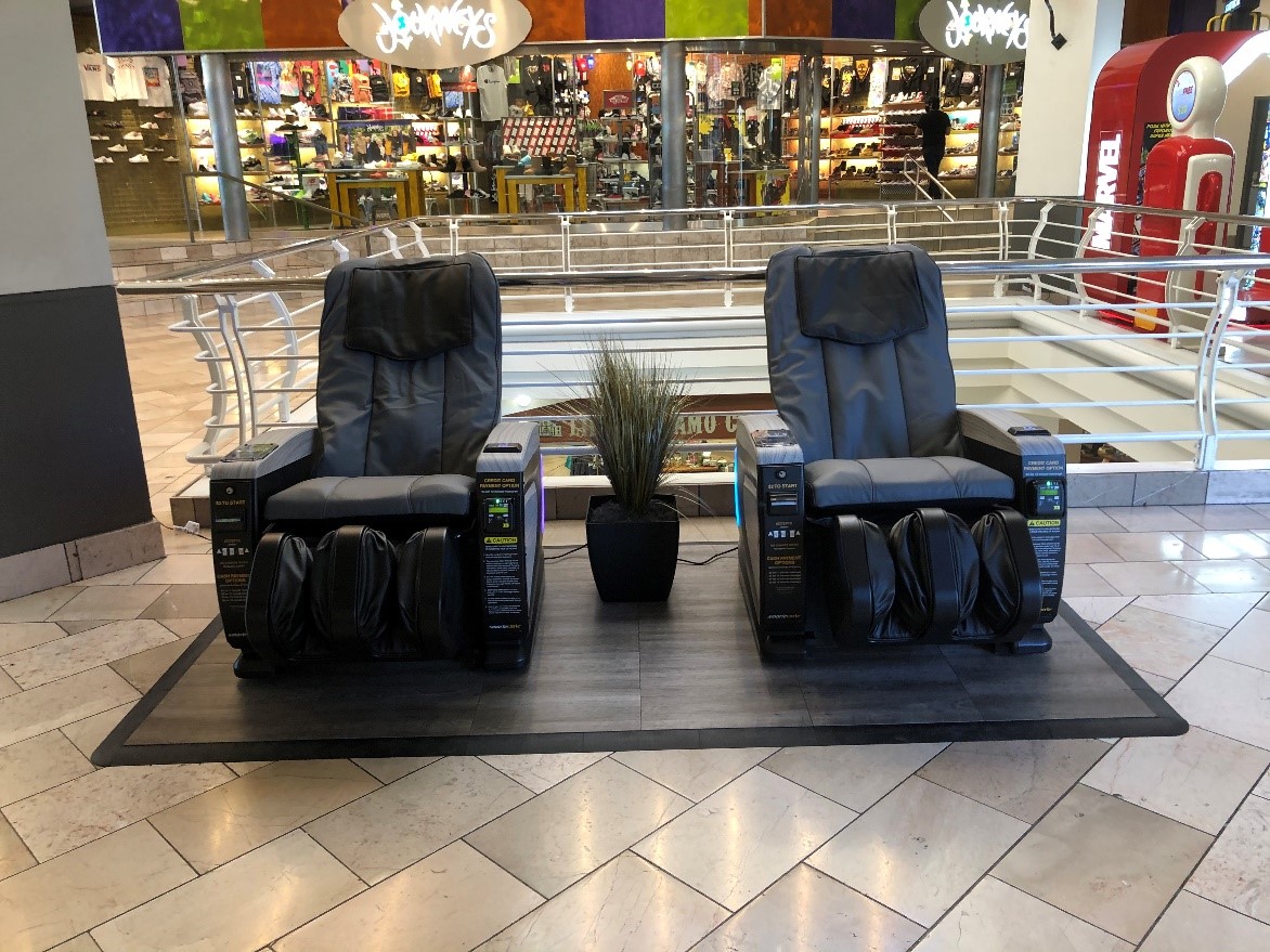 Another new successful massage chair installation just completed at the Shops at Rivercenter. Stop by and relax with a Smarte Carte massage! #SmarteCarteCommunity