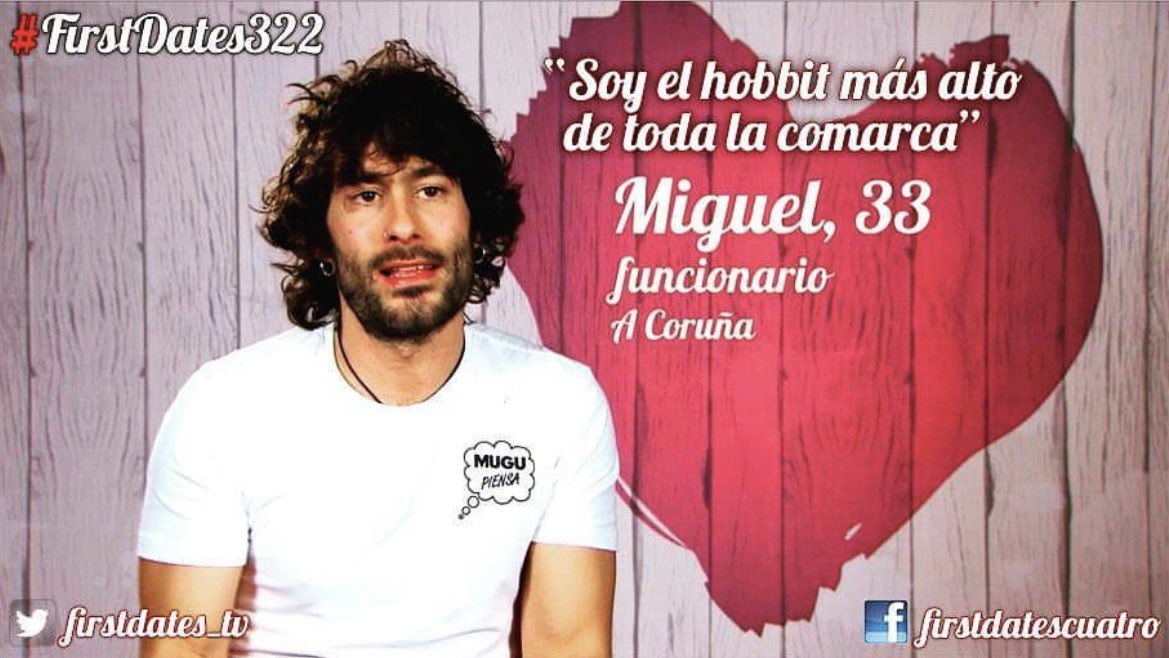 MuguPiensa's tweet photo. De regalo, el hashtag #firstdates322 para que os echéis unas risas con este pobre hobbit, cuando aún era joven y lozano y sólo tenía 33 primaveras 😂 https://t.co/z6TUFrGADJ
