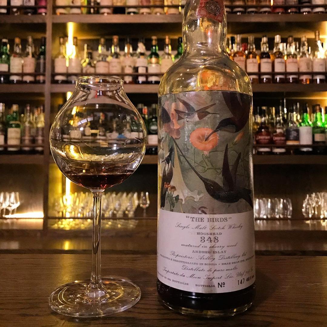 4. Moon Import (MI) Ardbeg 'Birds' 1966 Cask 348One for the ages. 'The Birds' series also has some of my favourite labels (from an 18th century german encyclopedia). The matchstick red phosphorus burn, the orange jam and sherry. A complete stunner.