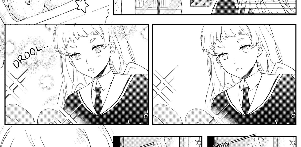 [preview, reads right to left!] This is an angel of simple wants and needs. (Also these are probably my two favorite panels of the whole comic.) ? #donuts_comic 