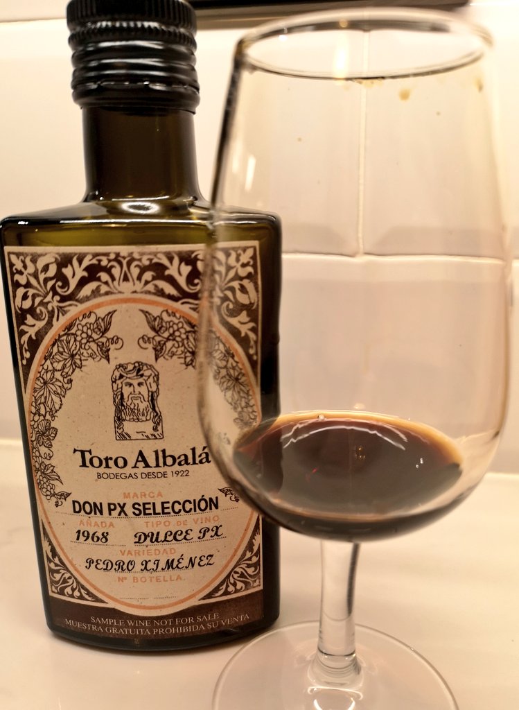 TheIrishWino's tweet photo. What a great virtual tasting tonight with @DNSwineclub. Thanks to everyone for letting me show these amazing sticky and fortified wines. Some of the most underrated wines in the world. 
The favourite of the night was the @toroalbala 1968 Vintage PX. A truly rare treat. 😍 https://t.co/3P37I3FinL