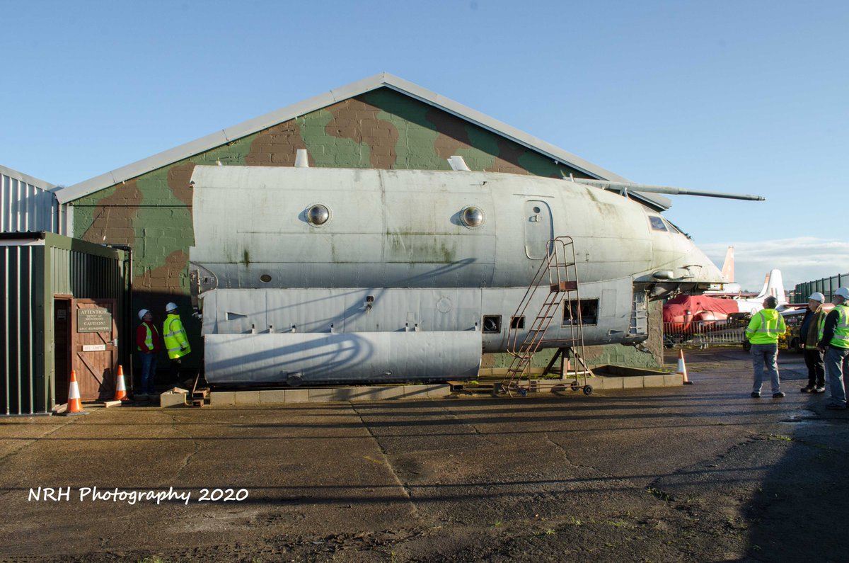 <a href="/Manston_Museum/">RAF Manston Museum</a> is pleased to report that the forward fuselage of Nimrod MR2(P) XV229 arrived with us today. Used for firefighter training for 10 years at Manston, it was the last MR2 to fly. <a href="/RAFFireService/">RAF Fire & Rescue</a> <a href="/SaveManston/">Supporters of Manston Airport</a> <a href="/RSPManston/">RSP Manston</a> <a href="/ManstonPictures/">Manston Pictures</a>