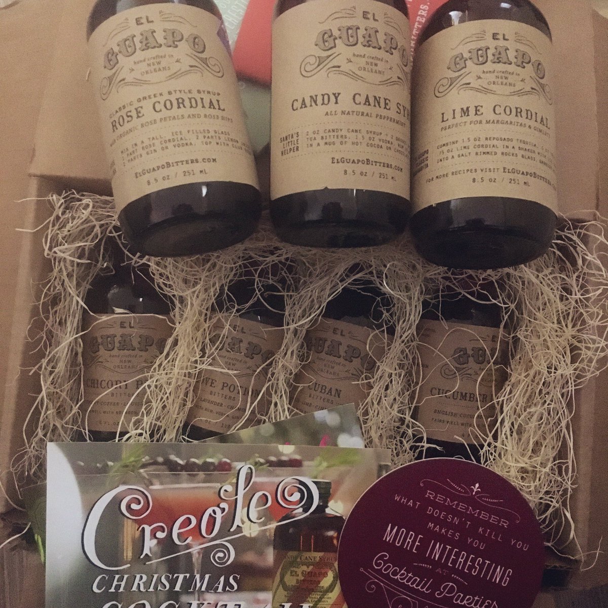 Good things in this box, good things. Let the holiday celebrations begin! <a href="/ElGuapoBitters/">El Guapo Bitters</a>