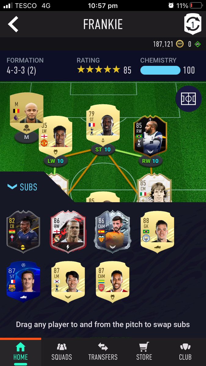 frankie_rf's tweet photo. @Itshaber this is my squad everyone untradable apart from rashford and barassi I have a 187k left https://t.co/A1xJIH2Y9q