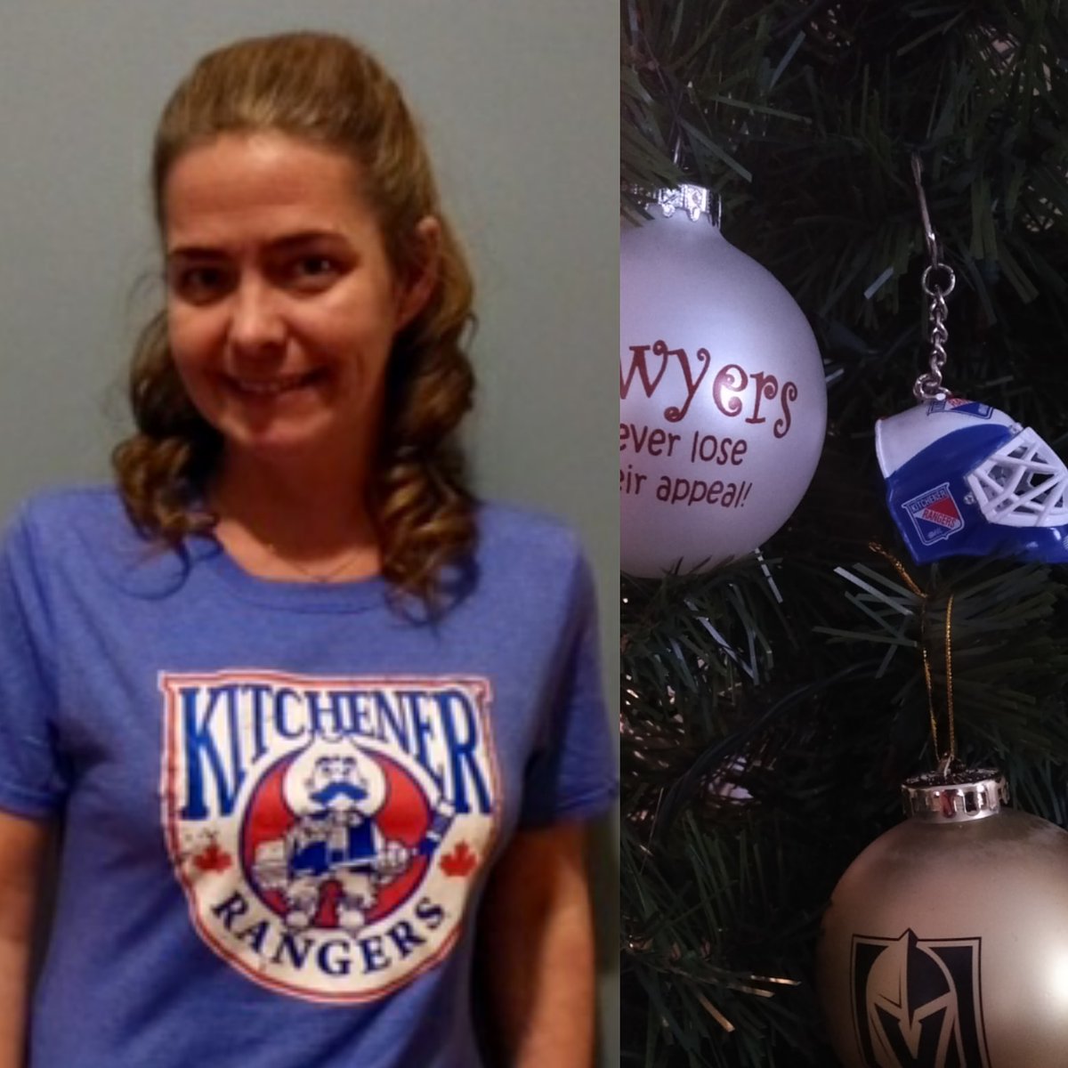The @ohlrangers #teddybeartoss game is my favourite but I am loving my #retro #1995 #tshirt as a #2020 substitute and my new #treeornament @rangersreachwr #clarkyskids #rtown #kwawesome