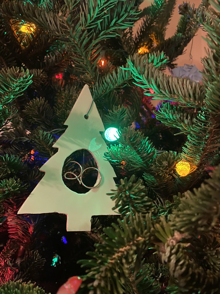 @johnpavlovitz My husband makes me an ornament every year for our anniversary (Dec. 26) out of the material for that year. 2 years ago was china and platinum. It’s a throw back to the 1st ornament he made in this same style out of paper. #mychristmasornament