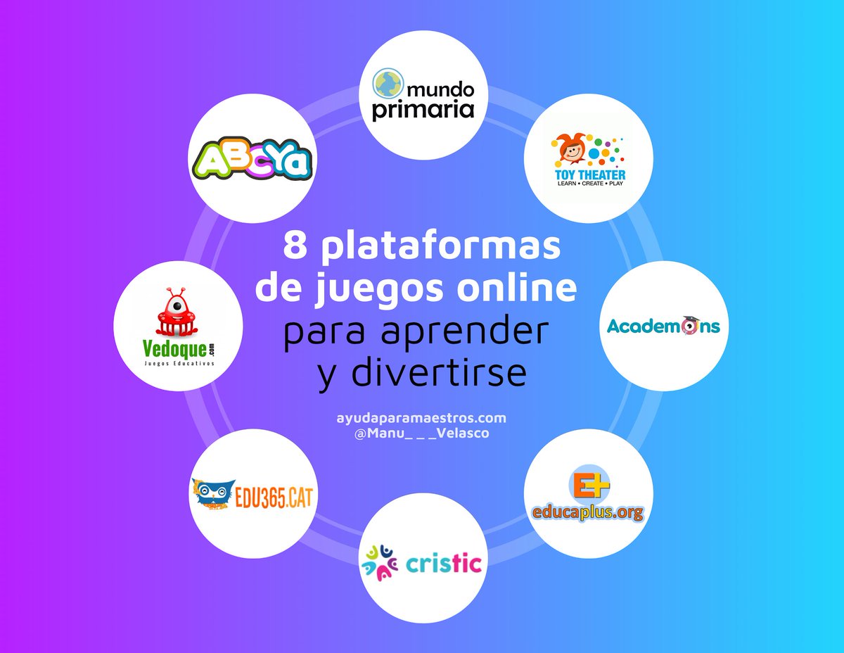 8 plataformas de juegos online para aprender y divertirse. 👉 ayudaparamaestros.com/2020/08/8-plat… Vía <a href="/Manu___Velasco/">Manu Velasco</a>