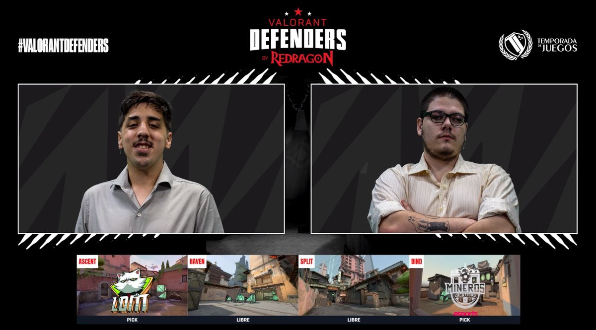 #VALORANTDEFENDERS 🏆 by @redragonar @redragoncl 

🗺️BIND de <a href="/MinerosEsports/">Mineros Esports</a>
 
🗺️ASCENT de <a href="/LDMEsports/">LDM ESPORTS</a>  
 
🔴ESTAMOS EN VIVO🔴

Disfrútalo en: 
 
📡 tempo.juegos/TDJtranstw2
📺 También por @DIRECTVGO y @DIRECTVSPORTS Canal 614 y 1614 HD.