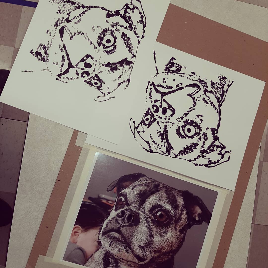ganandaart's tweet photo. Working on a new lesson for 6th grade, monoprints. https://t.co/nQNdDUvwOk