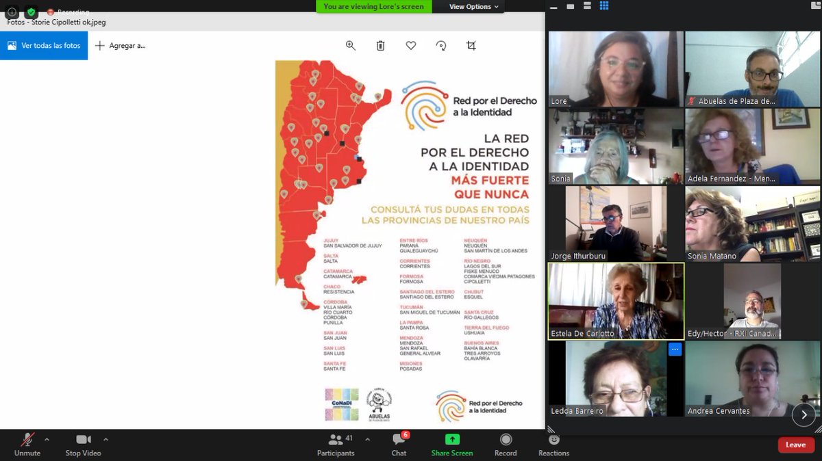 abuelasdifusion's tweet photo. 💞Las Abuelas saludan a los nodos de la Red por el Derecho a la Identidad en la última reunión virtual del año. Inauguran logo y brindan por un 2021 con encuentros 🥂 https://t.co/CsKRH7Leb8