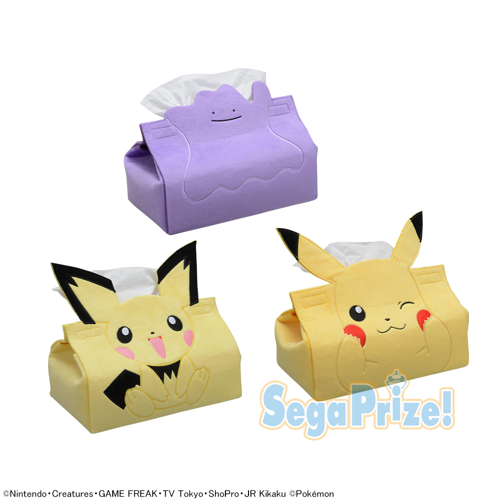 カプコンネットキャッチャーカプとれ 景品情報 ポケットモンスター Pmティッシュボックスカバー ピカチュウ ピチュー メタモン を投入しました 刺繍で表現されたポケモンのティッシュボックスカバーが登場 カプとれ 登録はコチラ T Co