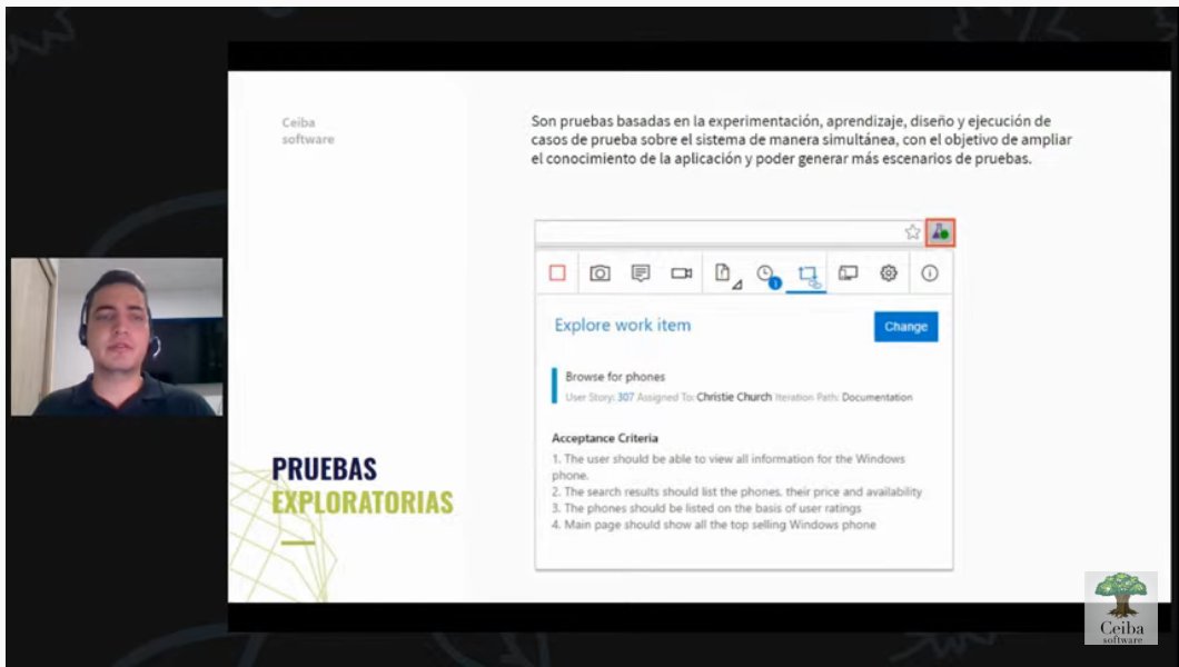CeibaSoftware's tweet photo. Luego de ver las pruebas manuales y las pruebas de aceptación, seguimos con las pruebas exploratorias a cargo de @JuanPa99 en el meetup #AzureTestPlans de la escuela #DevOps
#GoToCeiba #CeibaGT #CeibaDevOps #FamiliaCeiba #Azure https://t.co/DG7yqWCJ5v