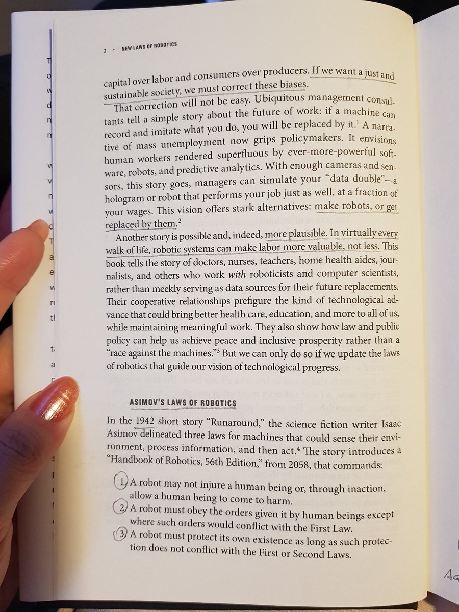 For comparison, here are Asimov's laws of  #robotics and  @FrankPasquale's  #NewLawsOfRobotics  #AI2/